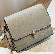 Retro beautiful leather pattern ladies handbag with a chain. Grey color. Stock in ZA