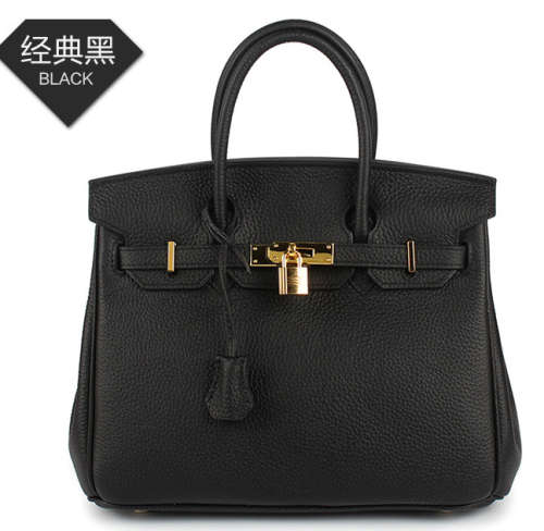 Genuine leather litchi pattern handbag,Large Size No belt. Black color.