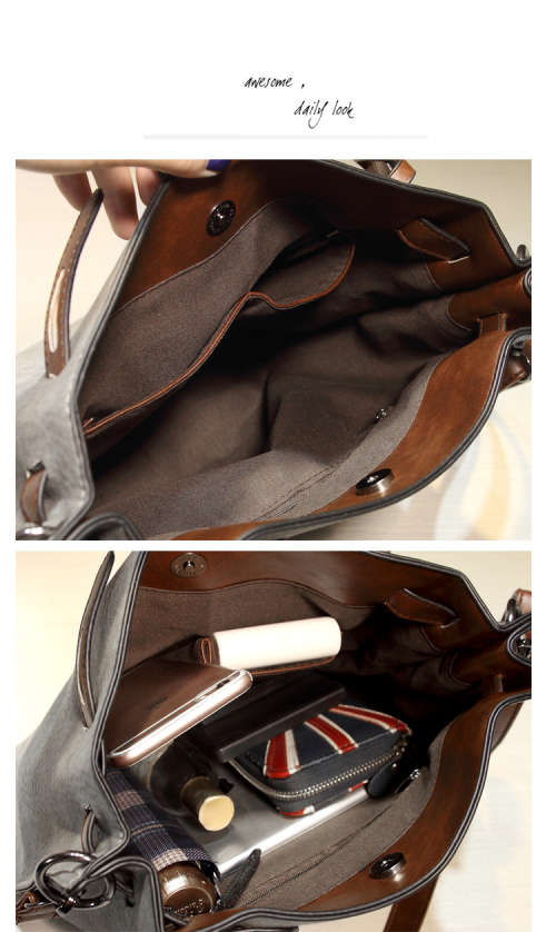 Fashion bucket ladies bag with tassels. Grey color. Stock in ZA.