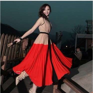 Sexy Carmen style split joint long dress, size 28-36