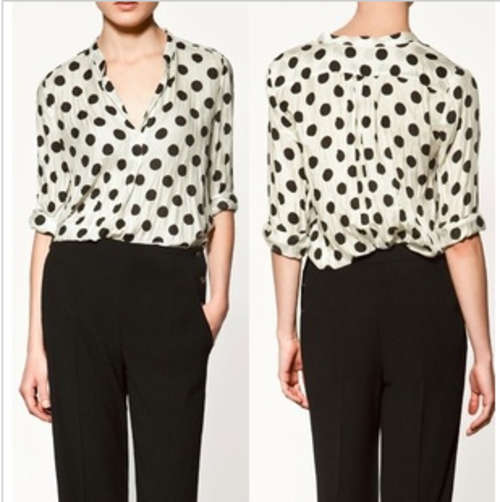 Retro wave dot long sleeve shirt, 3 sizes