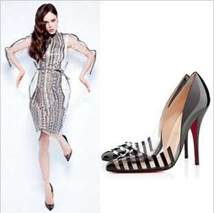 11.5cm high heel stars love stripe shoes, black or pink color, size 35-40