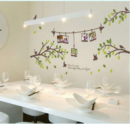 Tree and birds photo frame wall/ glass/tile  sticker