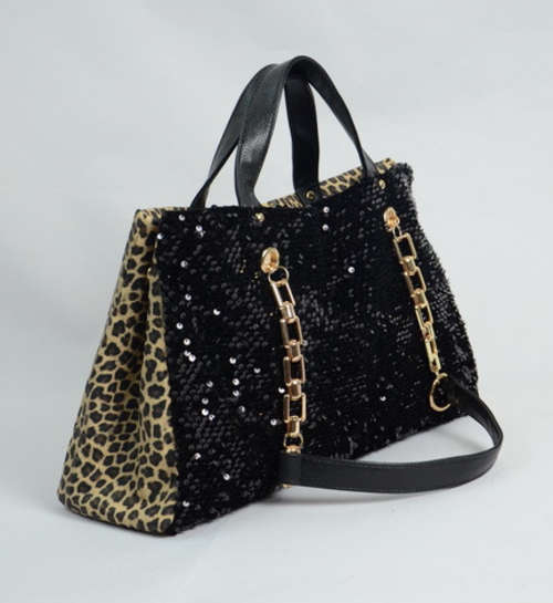 New arrival leopard printed and black sequin handbag, shoulder bag. shipping R30
