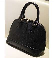 2014 Paris Style Ostrich PU Leather Hand Bag(Black)  Shipping Fee R30.00