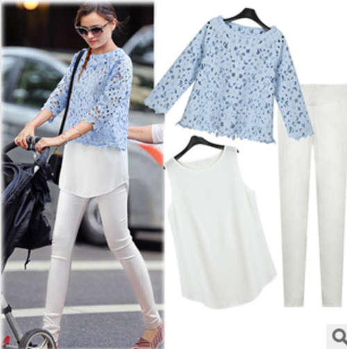 3 pieces spring and summer set: vest, shirt and pans. size 32 and 34. Stock in ZA