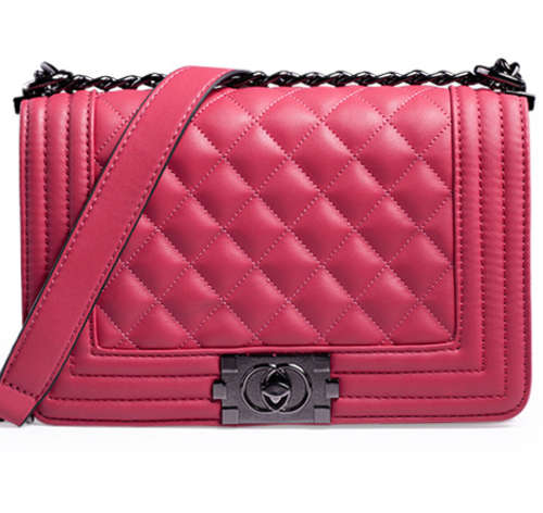 Classic vogue handbag with chains. Rose color, small size. Stock in ZA