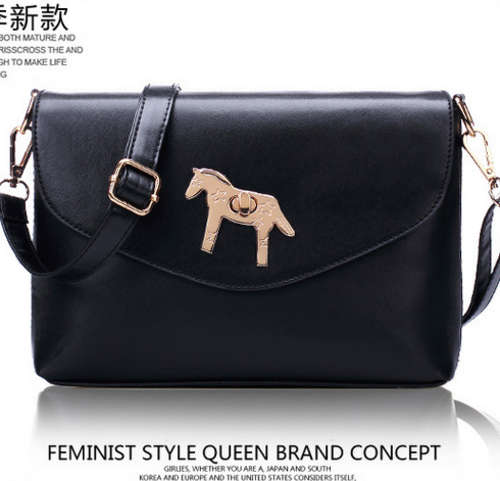 Horse wild match ladies shoulder bag. Many colors to choose. Black color.