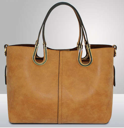 Classic design ladies handbag, with strape. Brown color. No custom fee