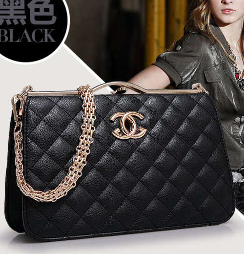 Elegant famous design wild match handbag. Black color.