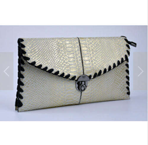 First layer genuine leather snake pattern clutch evening bag. Beautiful!