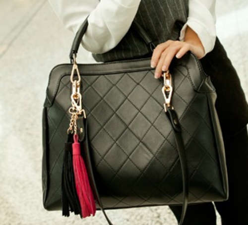 Very useful office ladies handbag with strap. Black color. Stock in ZA