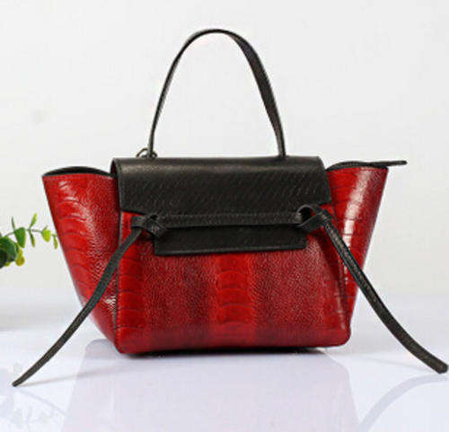 Genuine leather catfish style ladies handbag,amazing quality.Red color.