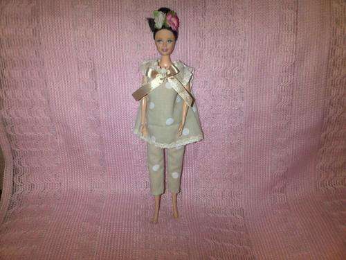 handmade polka dots barbie doll pj set (doll not included)