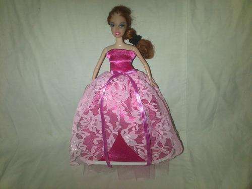 pink barbie ball gown(doll not included) hand made