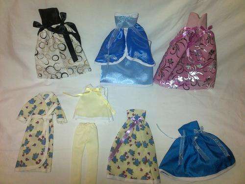 assorted hand made barbie doll clothes