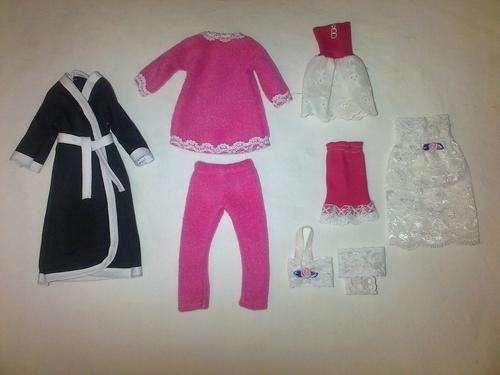 assorted hand made barbie doll clothes