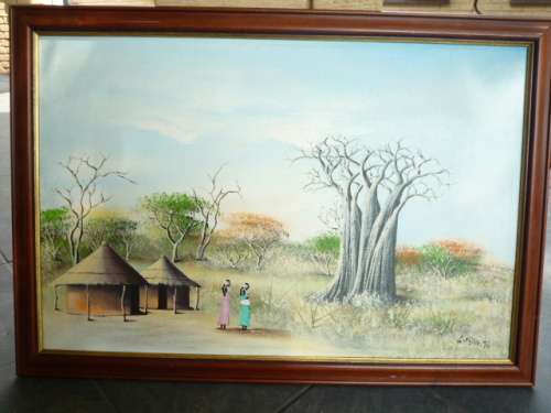 South African Artist E Ngoma Painting '96