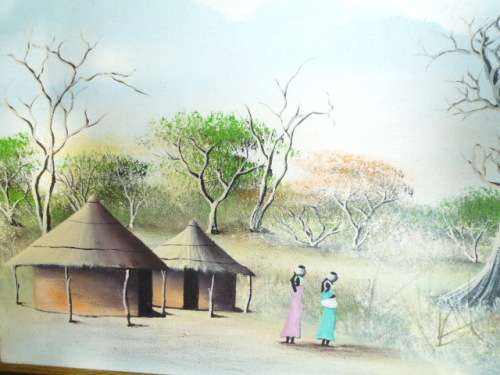 South African Artist E Ngoma Painting '96