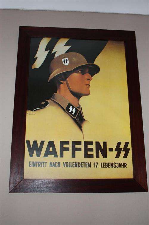 REPRODUCED WAFFEN SS RECRUITMENT FRAMED POSTER
