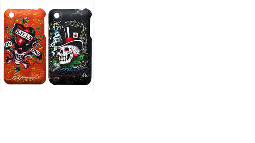 Edhardy - 2PCS Skull Design Skin Case Cover For Iphone 3G 3GS U11
