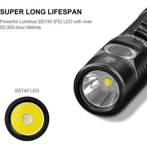 Sofirn SC31 Pro Rechargeable Flashlight with 18650 Rechargable Battery - Black