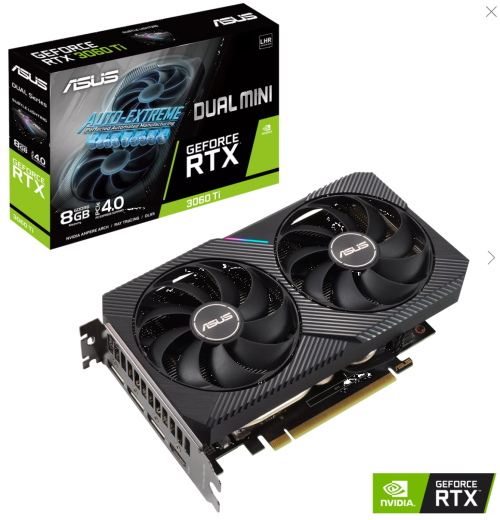 ASUS Dual GeForce RTX 3060 Ti V2 Mini 8GB LHR Graphics Card