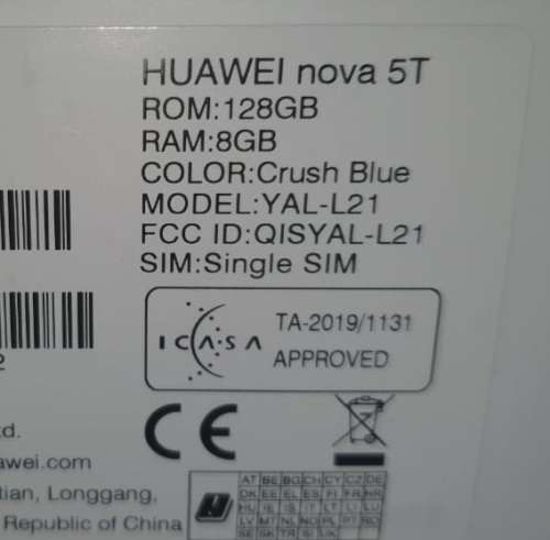 HUAWEI Nova 5T Single Sim - Local Stock
