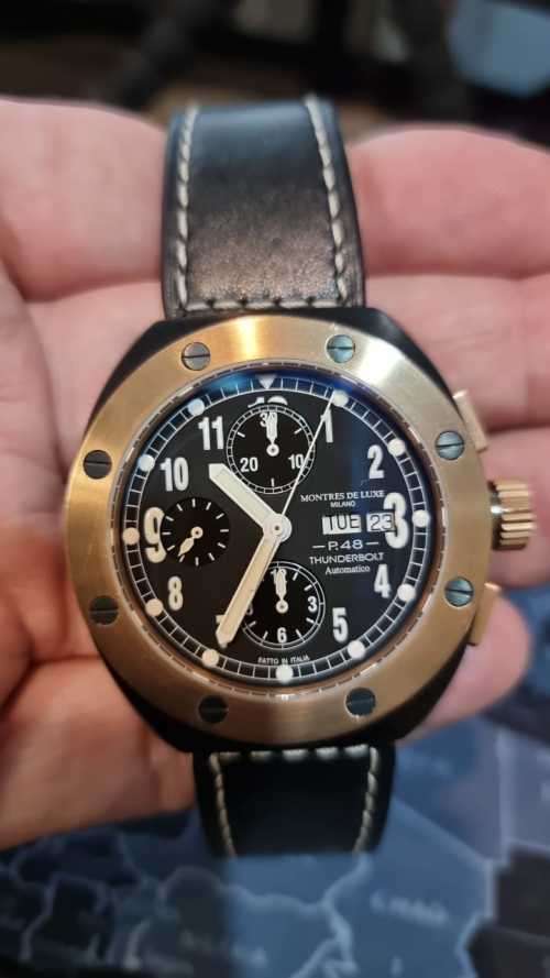 Montres De Luxe P48 Thunderbolt - Made in Italy - Limited Swiss Chronograph ETA Cal. 7750 Watch