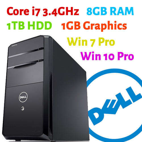 *CRAZY R1* Dell Core i7 3.4Ghz, 8GB RAM, 1TB HDD, DVD-RW, 1GB Graphics, Win 7 Pro/Win 10 Pro