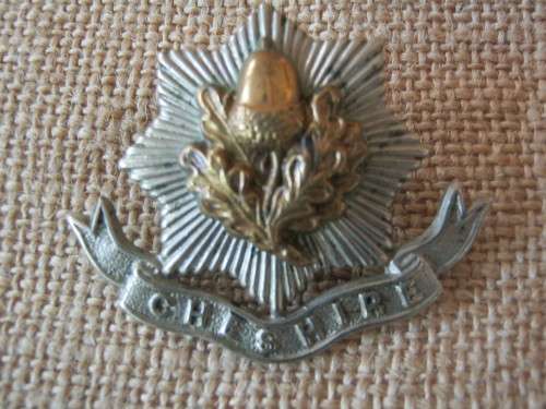 CHESHIRE REGT. CAP BADGE (WITH LUGS)
