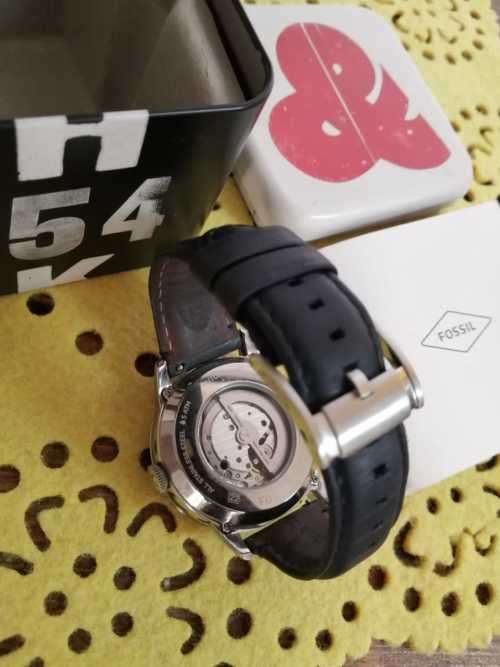 Fossil Townsman Men's Automatic Skeleton Watch-ME3110 with Original Blue Leather Strap