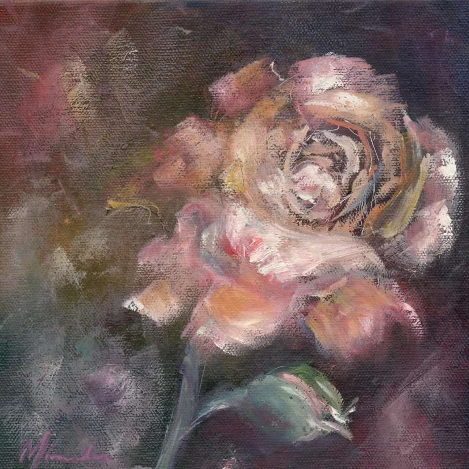 Pink Rose - Original Acrylic Painting - Miranda Gerber