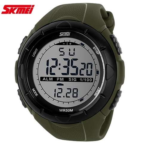 Skmei Men`s LED Digital Military Watch, 50M Dive Sports Watch