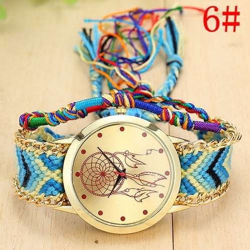 Handmade Quartz Watch Knitted Dreamcatcher