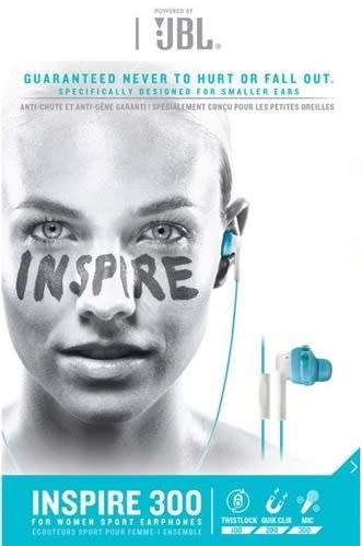 JBL Inspire 300 In the Ear Sport Earphone with TwistLock Technology - Teal | BRAND NEW SEALED