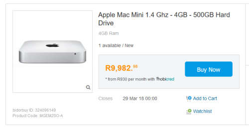 **APPLE MAC MINI  BARGAIN**SAVE R4000+| INTEL CORE i5 |LATE 2014 | RETAILS FOR R9982 | AS NEW IN BOX
