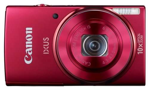 CANON IXUS 155 | SEXY CHROME RED | AS NEW | WITH ORIGINAL CHARGER AND POUCH AND 8GB SDHC CARD