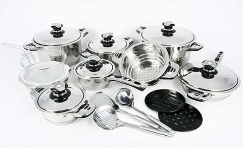 Tissolli 23-Piece Thermo Cookware Heavy Duty With Solid Lids