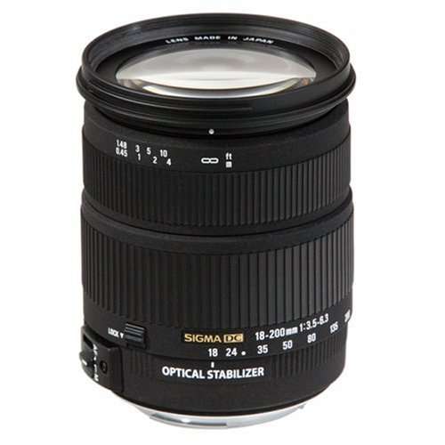 Sigma 18-200mm f/3.5-6.3 DC AF OS (Optical Stabilizer) Zoom Lens for Canon, Nikon or Sony