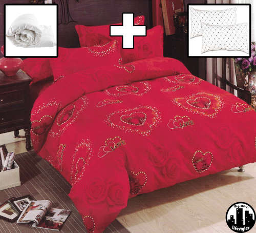 7 Piece Printed Cotton Bedding Combo | Queen