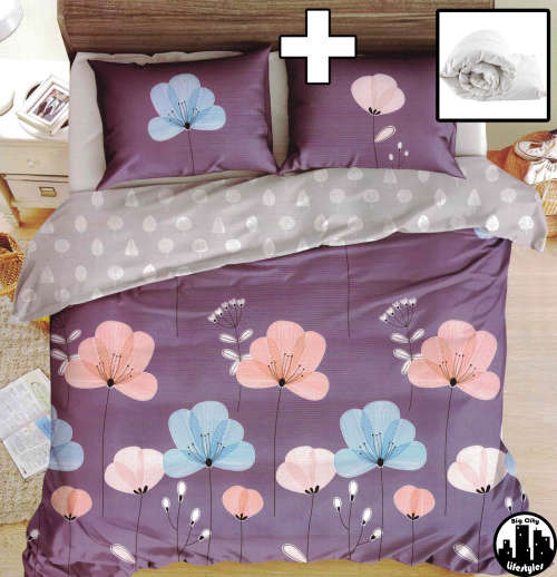 7 Piece Printed Cotton Bedding Combo | Double