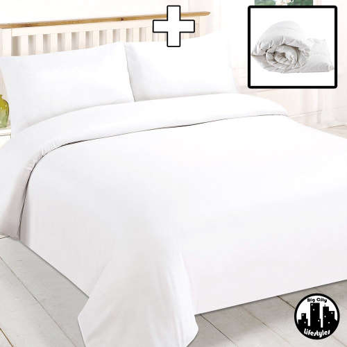 7 Piece Plain Microfiber Bedding Combo | Queen