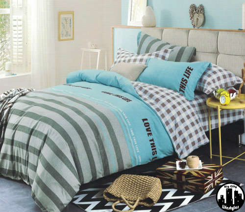 4 Piece Printed Cotton Duvet Cover Sets | Double
