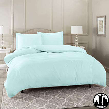 4 Piece Plain Cotton Duvet Cover Sets | Double & Queen