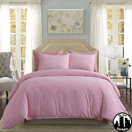 4 Piece Plain Cotton Duvet Cover Sets | Double & Queen