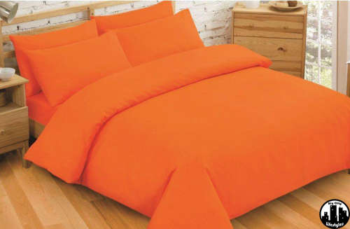 4 Piece Plain Cotton Duvet Cover Sets | Double & Queen