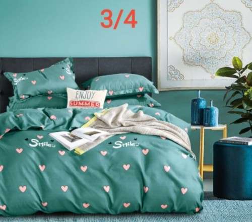 Various 3 Piece Cotton Duvet Cover Sets | Three-Quarter