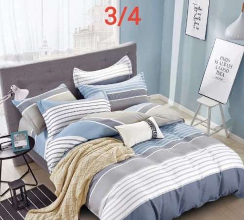 Various 3 Piece Cotton Duvet Cover Sets | Three-Quarter