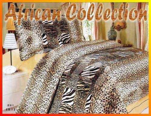 African Collection - 4 Piece Quality Satin Bed Linen - Queen Size African Print Duvet Set